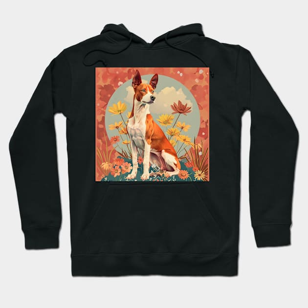 70s Basenji Vibes: Pastel Pup Parade Hoodie by NatashaCuteShop